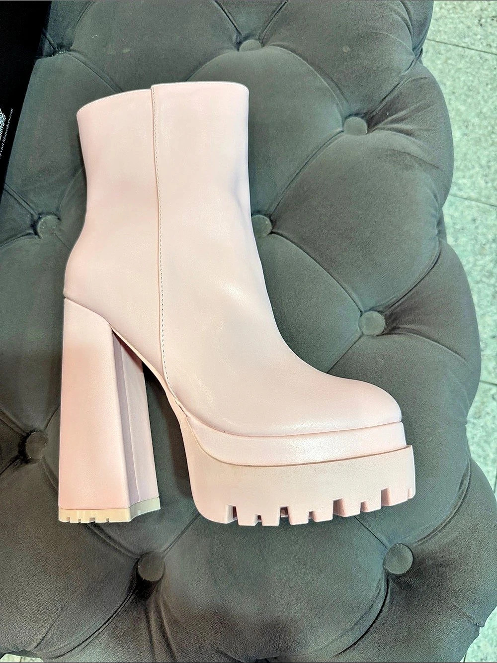 Pink Platform Heeled Boots Like New